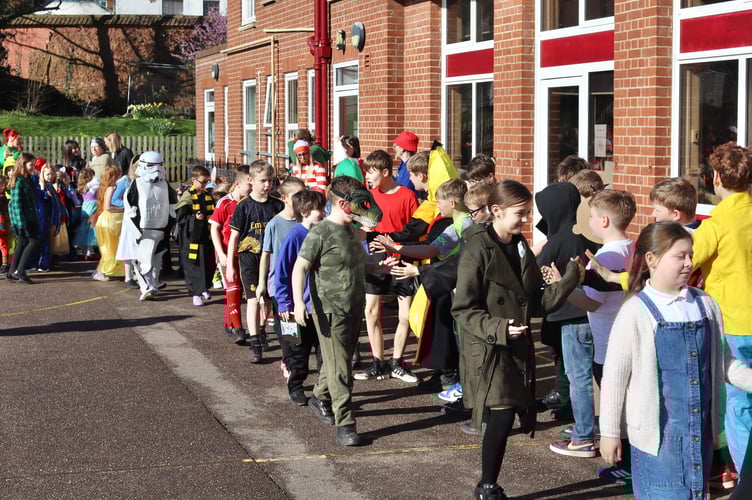27 February 2026 Hayward's World Book Day During the costume parade (Will Goddard, Crediton Courier)