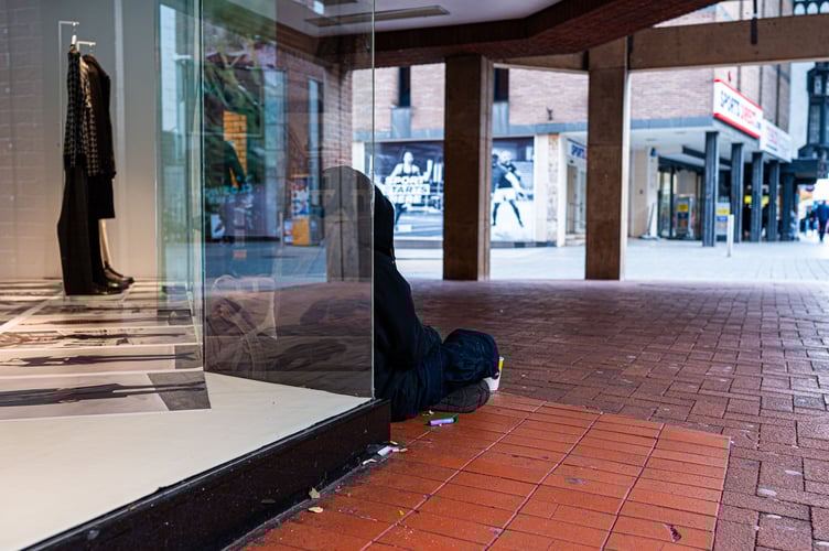 Rough sleeper in Exeter