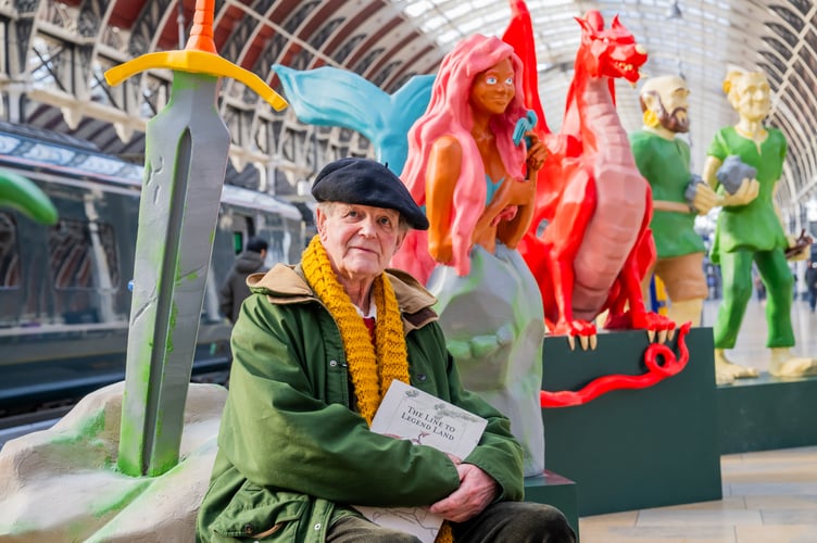 Michael Morpurgo with some of the statues which will be located around a trail across the UK.
