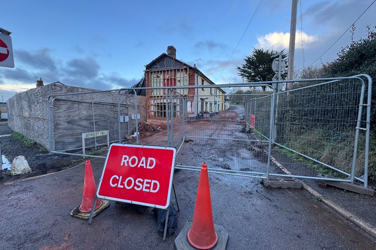 Bewsley Hill at Copplestone pictured on February 13, 2026, which has now fully reopened.  AQ 4416
