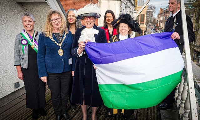 Suffragette flag raised to celebrate International Women’s Day
