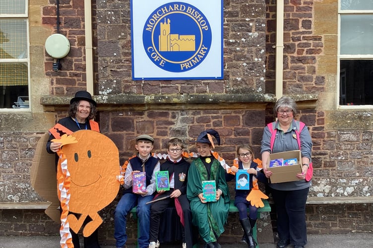 Morrisons supermarket donated a stack of books for Morchard Bishop Primary School's library (Contributed)