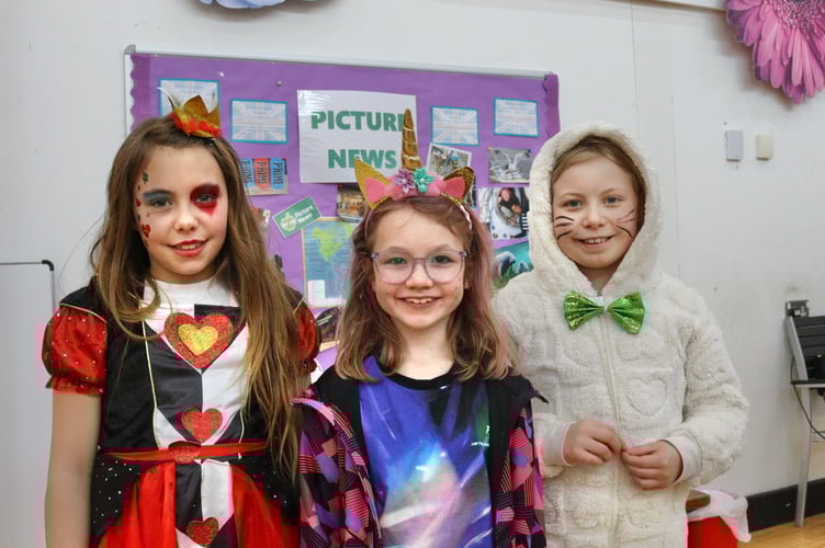Pupils in costume at Cheriton Fitzpaine Primary School