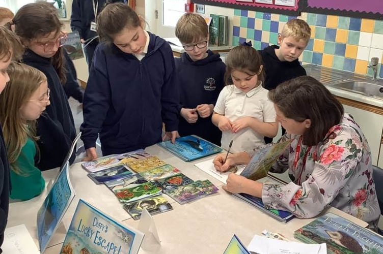Author Ellie Jackson visited Winkleigh and Kings Nympton primary schools for World Book Day