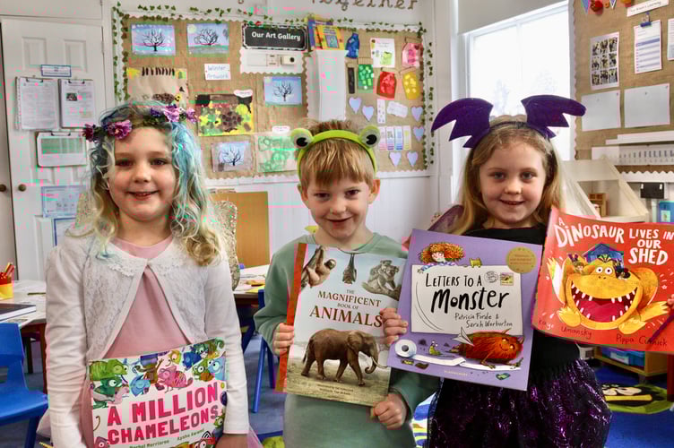 Sandford School pupils with their new books from The Bookery