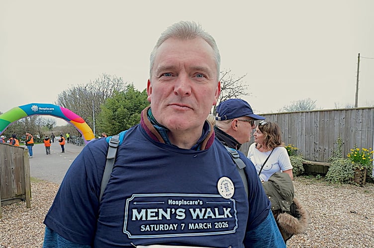 Mark Stewart in his Hospiscare Men’s Walk shirt.
