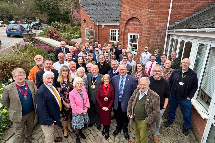 Most of those who gathered for the third annual convention of the Northern Devon Railway Development Alliance.  AQ 5680
