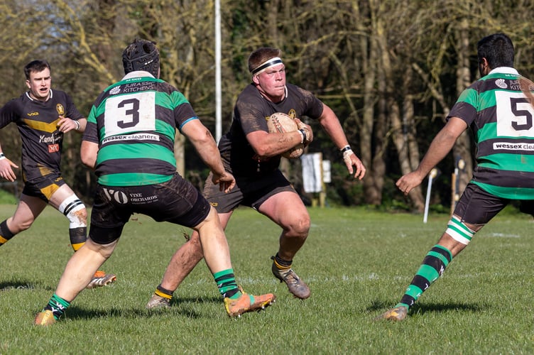 Will Crang taking to the opposition v Withycombe