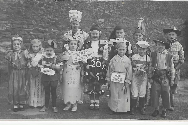 Fancy dress entrants at Cheriton Fitzpaine Carnival, date unknown.
