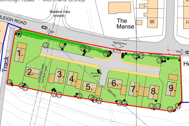 Plans for nine new homes in Morchard Bishop