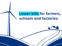 Lower bills for farmers, schools and factories
