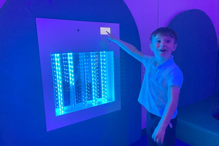 Having fun changing colourful lights