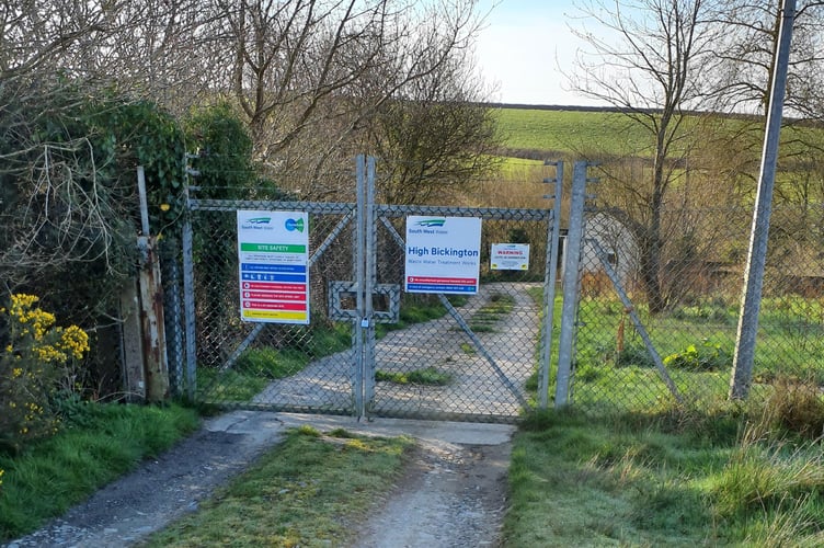 South West Water’s High Bickington treatment works.
