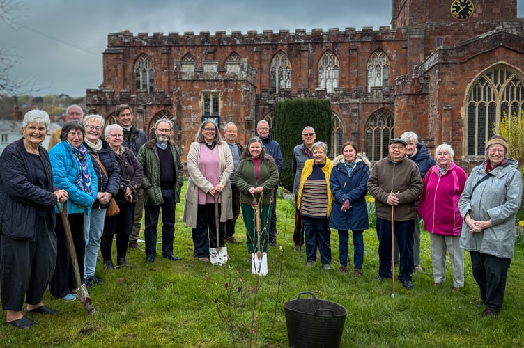 A good crowd gathered at Crediton Parish Church to see the magnolia tree planted to commemorate the Installation of the new Archbishop of Canterbury.
