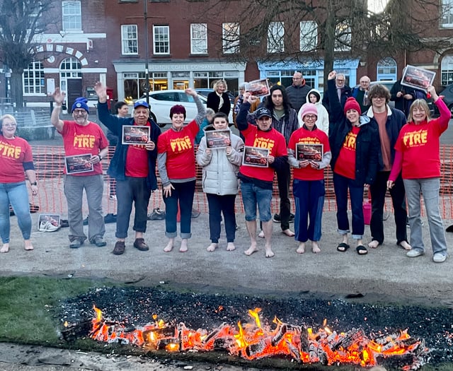 Fears conquered at Crediton Lions’ charity firewalk