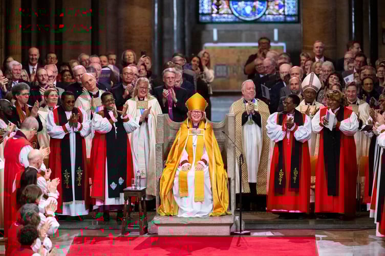 The Installation of Most Revd and Right Hon Dame Sarah Mullally as the 106th Archbishop of Canterbury in Canterbury Cathedral. The service is attended by more than two thousand people including senior members of the Royal Family and the Government, Anglican clergy and leaders from across the Church of England and Anglican Communion, and diverse guests including faith leaders, charities, healthcare workers and school children. Wednesday 25th March 2026. Photo: Andrew Baker for Lambeth Palace