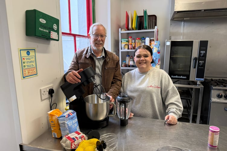 Rotarian Fred Oliver with the blender donated to the Amber Centre at Chawleigh.
