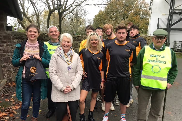 When Crediton Boniface Rotary presented Amber with a football kit.