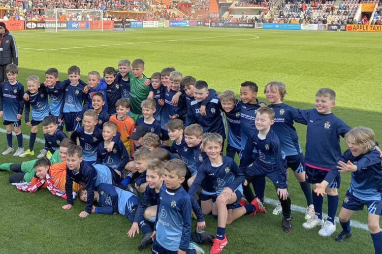 The U8s and U9s at St James Park