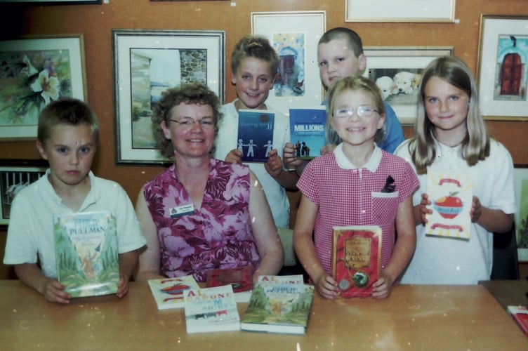 Children who won prizes for reading at Crediton Library in June 2005. DSC00195