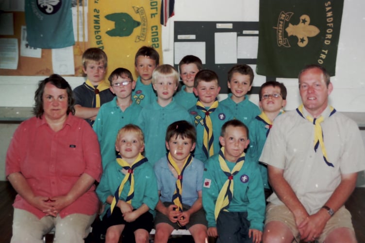 Sandford Beaver Scouts were thriving with three new members (front, centre) in June 2005. DSC00134