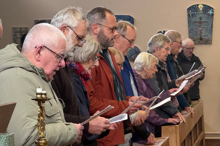 During the act of worship prior at the St Boniface Roman Catholic Church prior to the Walk of Witness.  AQ 7536
