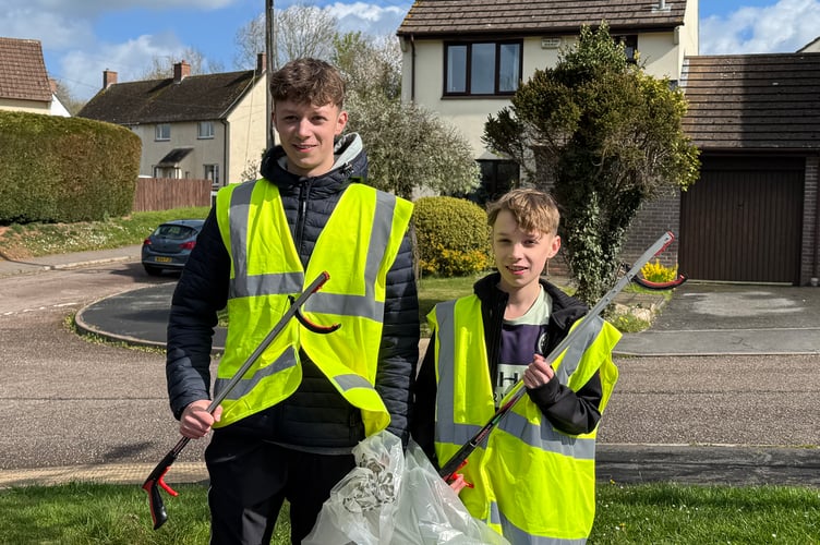 Two young helpers who picked up litter.  AQ 8098
