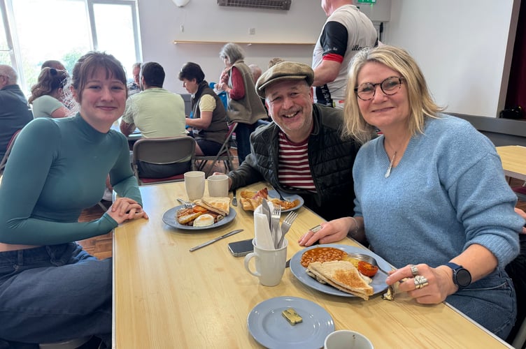 Ready to tuck in at Newton St Cyres YFC Big Breakfast.  AQ 8584
