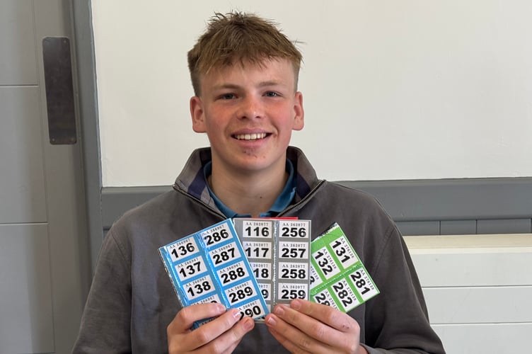 Hayden Vooght ran the raffle in aid of his fundraising towards his scholarship to Slovenia in August.  To support Hayden, contact him on 07523 199243. AQ 8578
