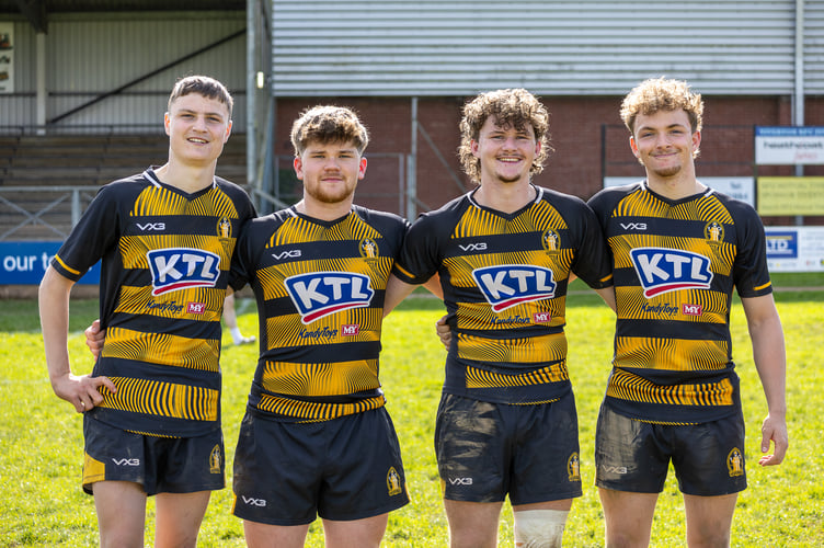 Colts players who turned out for the 1st XV, from left, Ollie Harris, Jake Kibbey, Ozzie Kent and Charlie Cookson.
