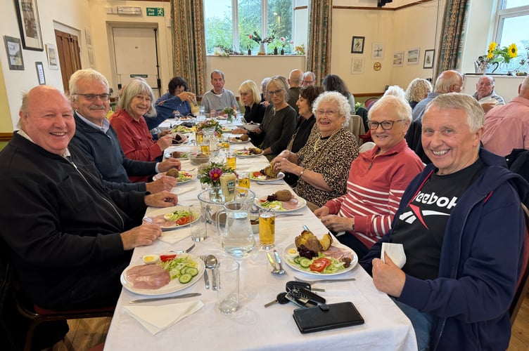 During Coldridge Harvest supper in Coldridge Village Hall in September 2025. AQ 3033
