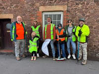 Crediton [CUT!] volunteers cleaned up East Street
