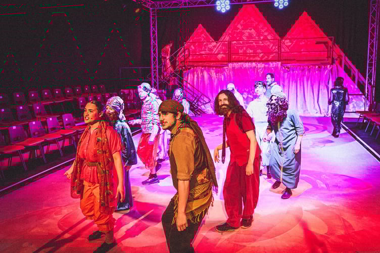 During one of the dance routines from CODS Joseph and the Amazing Technicolor Dreamcoat.
