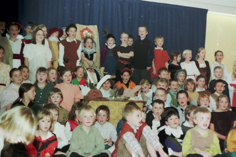 Bow Primary School pupils who took part in the end of term play in December 2005. DSC00283