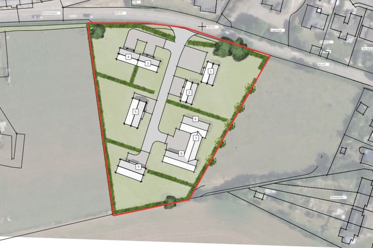 An example layout of the houses in the field in Nomansland