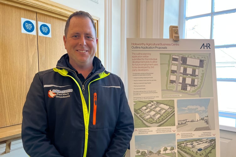 Local businessman Dave Hockin at the public consultation on plans for a new commercial centre in Holsworthy