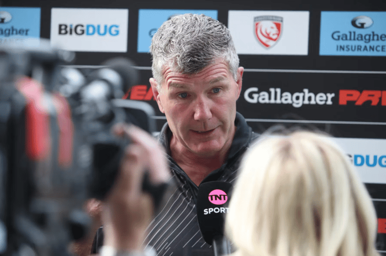 Exeter Chiefs Director of Rugby Rob Baxter chats to the media at Gloucester on Sunday