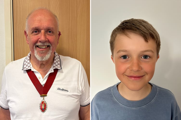 The Mayor of Crediton, Cllr Steve Huxtable and Ollie Sims (10).
