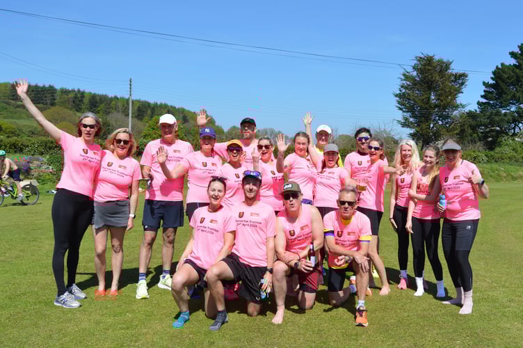 Most of the Thorverton triathlon competitors.
