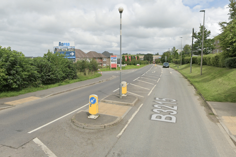 The location of the new zebra crossing viewed from the northeast.