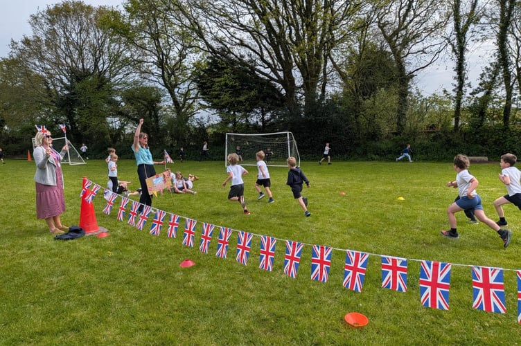 During one of the mini London Marathon races at Bow School.
