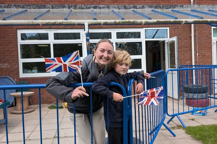 Cheering on the runners at Bow School mini London Marathon.
