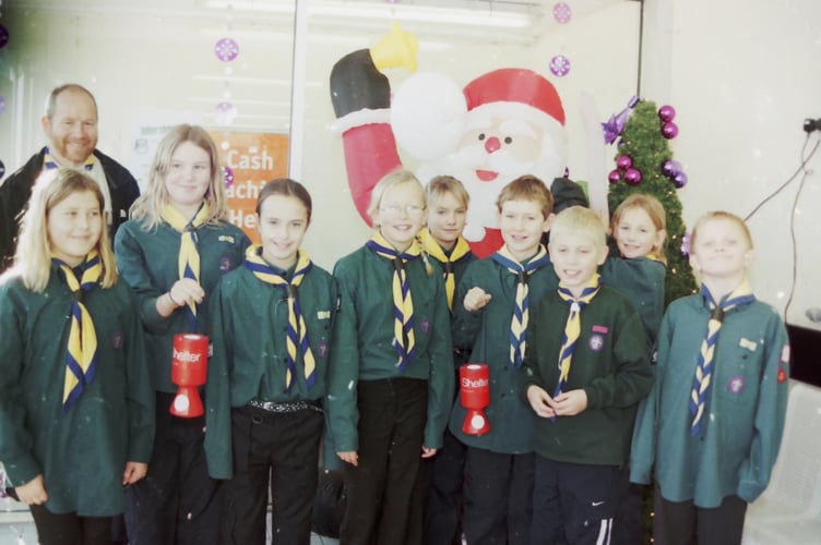 Sandford Scouts collected for Shelter at Somerfield in December 2005. DSC00211