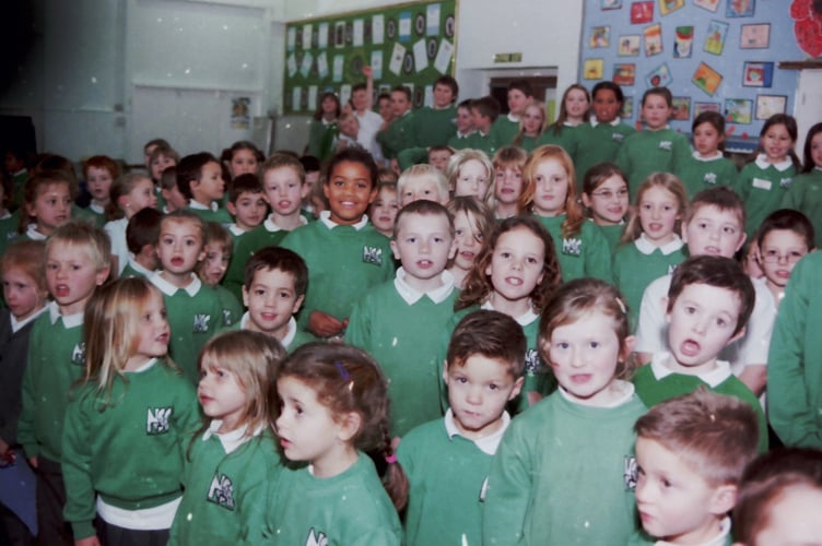 Newton St Cyres School pupils took part in the Big Sing in December 2005. DSC00334