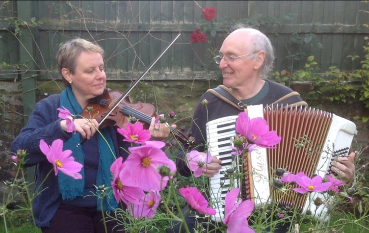 Folk duo Helena Torpy (violin) and Steve Turner (accordion).
