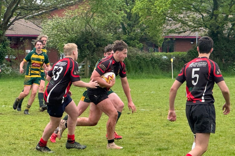 Tavistock in possession during a game against Plymstock. AQ 9523

