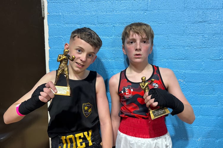 Two competitors after their bout. AQ 9407