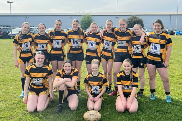 Crediton RFC U14 Girls Rugby lift bowl at Devon Festival
