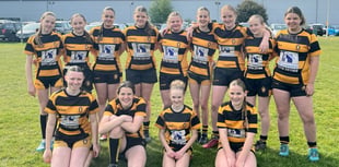 Crediton RFC U14 Girls Rugby lift bowl at Devon Festival
