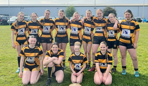 Crediton RFC U14 Girls Rugby lift bowl at Devon Festival
